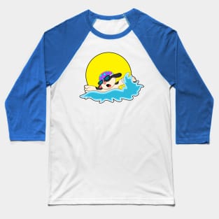 Dog at Swimming with Swim goggles Baseball T-Shirt